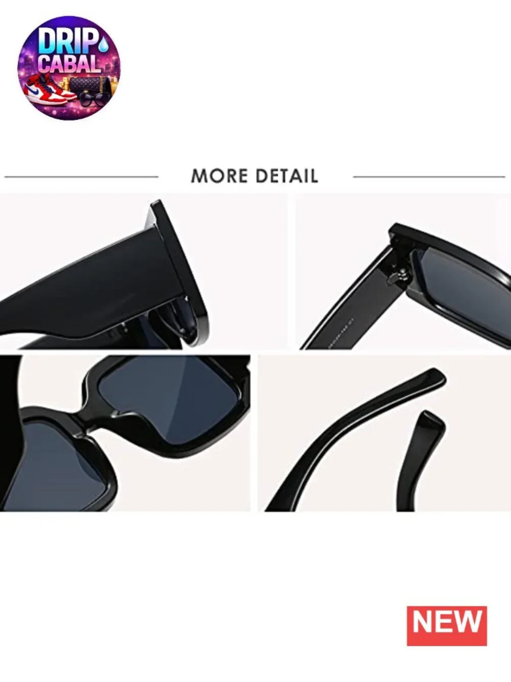 Vintage Oversized Square Sunglasses UV400 Protection Retro Frame Women Men